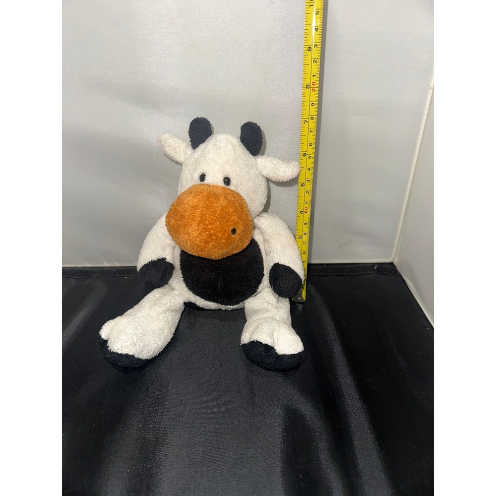 TyLux Pluffies Grazer the Cow Plush Stuffed Animal White Black Orange Snout 10"